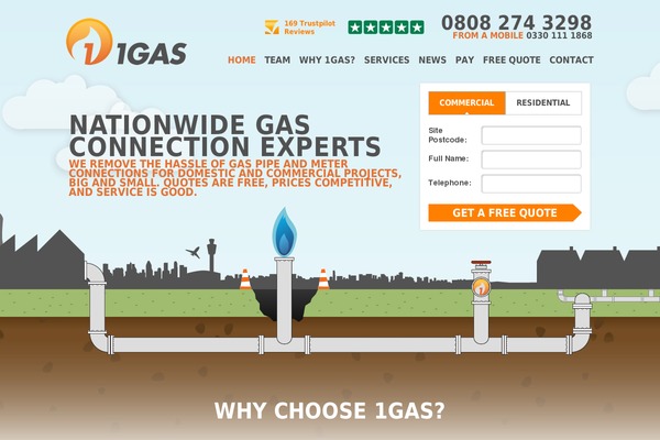 1gasconnections.co.uk site used Onegas