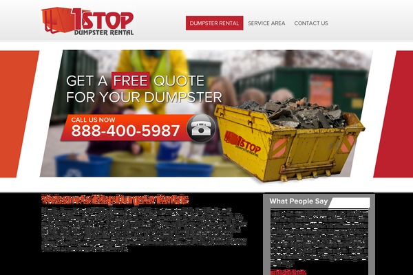 1stopdumpsterrentals.com site used 1stopdumpster