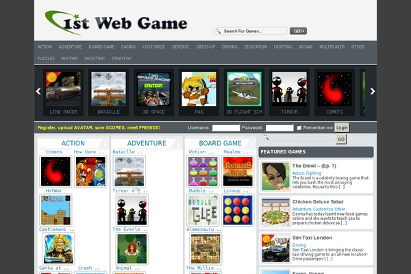 FunGames theme websites examples