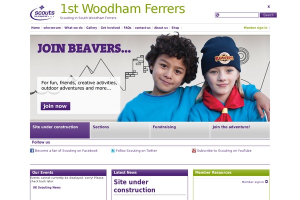 1stwfscouts.org.uk site used Scouts4wordpress
