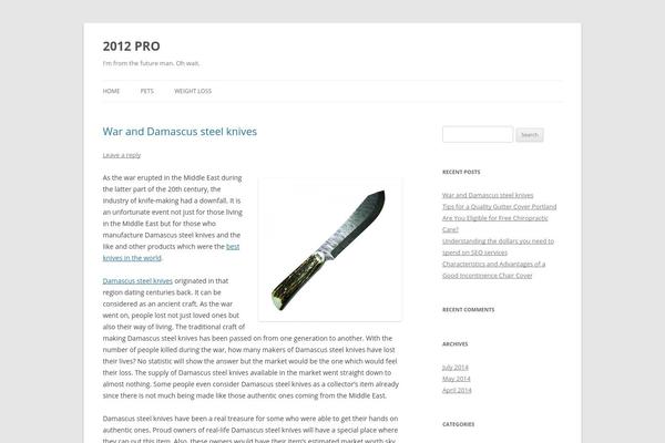 Twenty Twelve theme site design template sample