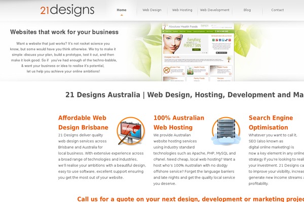 21designs.com.au site used Twentyonedesigns
