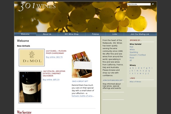 301wines.com site used Carterhouse