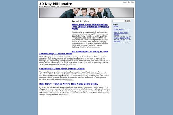 30daymillionaire.com site used Classic