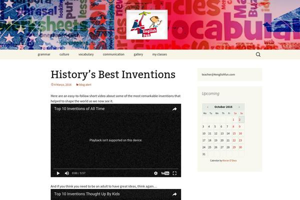 Twenty Thirteen theme site design template sample