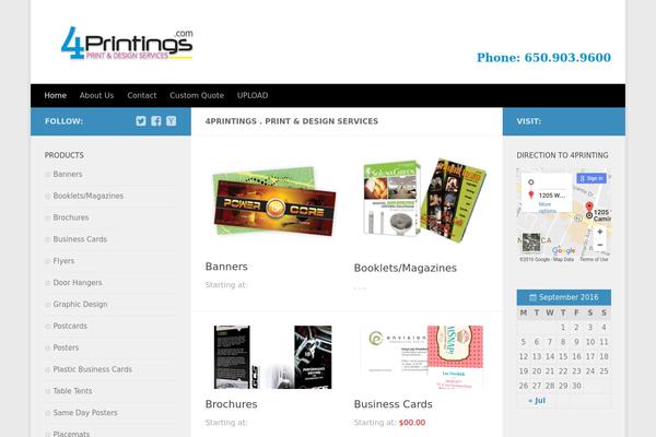 Hueman theme site design template sample