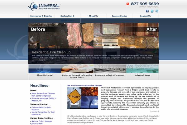 Universal theme site design template sample