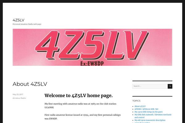 4z5lv.net site used Twenty Sixteen