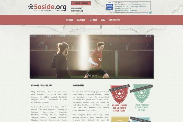 5aside.org site used 5aside