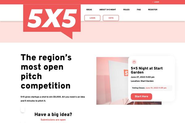 5x5night.com site used Divi-child-5x5