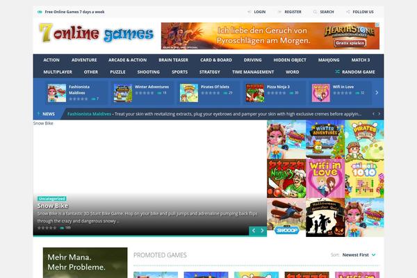 7onlinegames.com site used Myarcadetheme