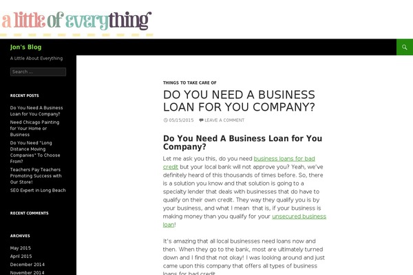 Twenty Fourteen theme site design template sample