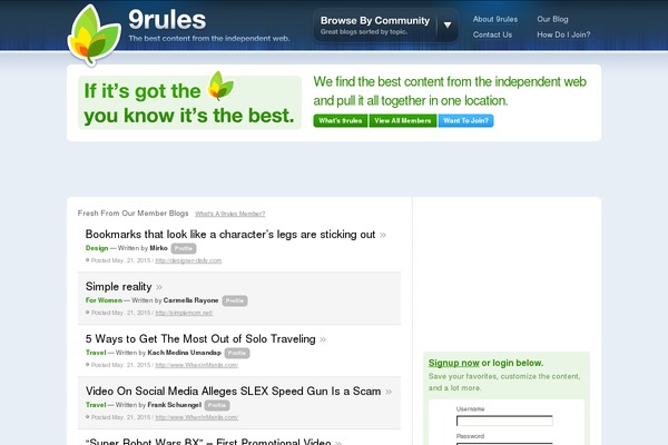 Site using RSS Retriever plugin