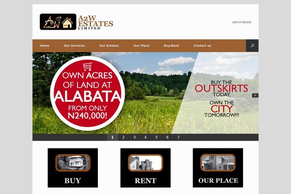 Vantage theme site design template sample