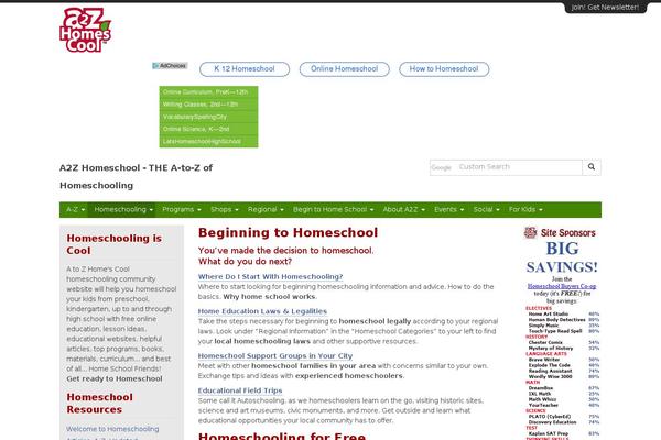 Homeschool theme site design template sample