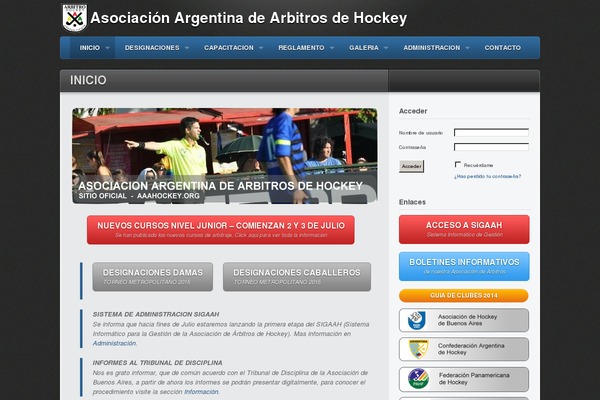 aaahockey.org site used Traction