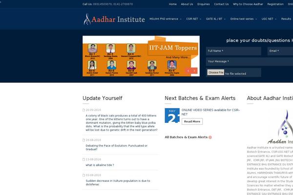 aadharinstitute.com site used Universo-child