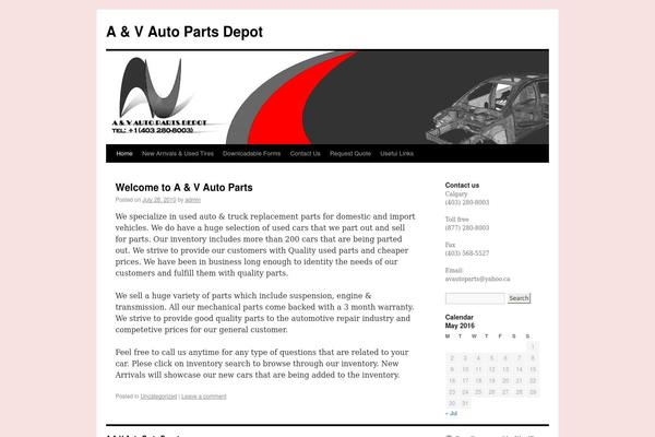 Twenty Ten theme site design template sample