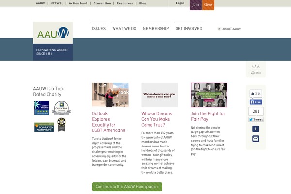 aauw.www theme websites examples