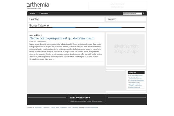 Arthemia theme site design template sample