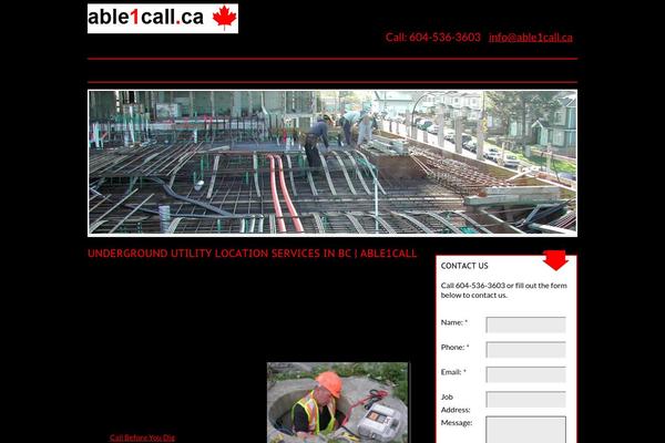 able1call.ca site used Underground-utilities