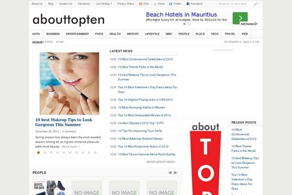 abouttopten.com site used Weekly