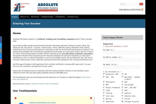 absolutecareertrainings.com site used Absolutesolution