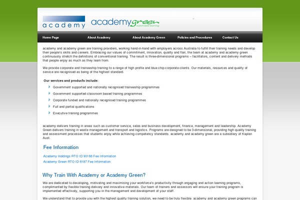 Academy theme site design template sample