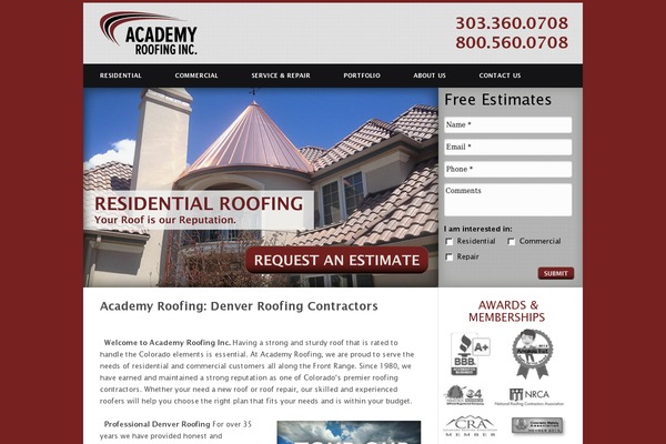 academyroofinginc.com site used Academyroofinginc