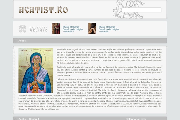 acatist.ro site used Religio_theme