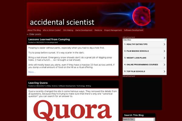 accidentalscientist.com site used Accidentalscientist