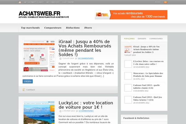 achatsweb.fr site used Headlines