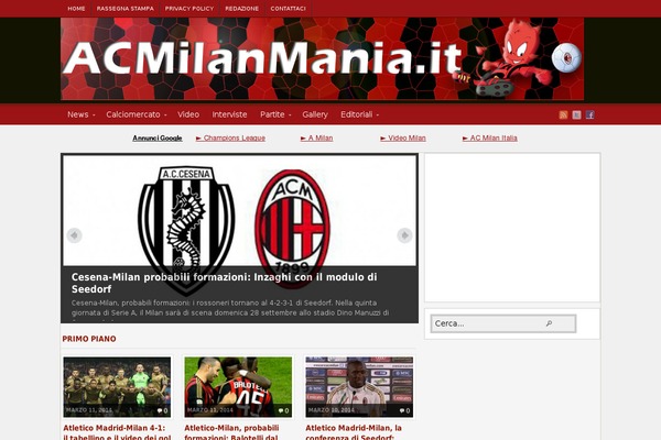 acmilanmania.it site used Arras WP theme