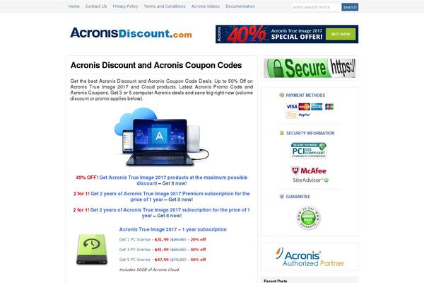 acronisdiscount.com site used Wp-clear2