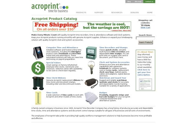 acroprintstore.com site used Acroprint2010