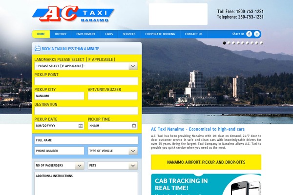 actaxi.ca site used Actaxi