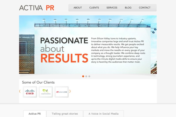 Activa theme site design template sample