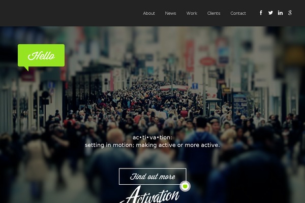 Activation theme site design template sample