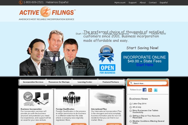 activefilings.com site used Activefilings-theme