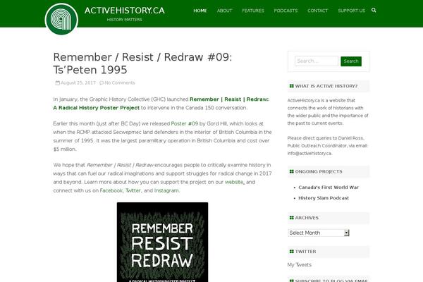 activehistory.ca site used Rubbersoul-pro