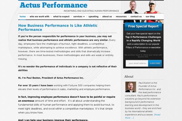 actusperformance.com site used Actus