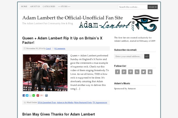 adam-lambert.org site used Prose