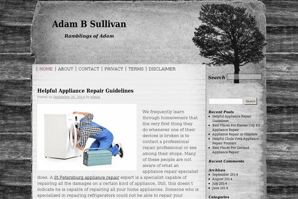 adambsullivan.com site used Rustic