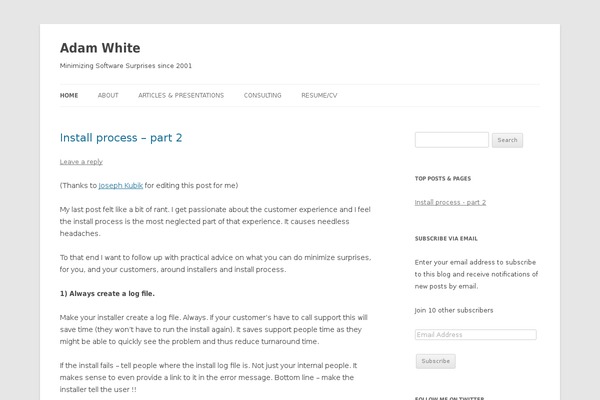 WordPress website example screenshot