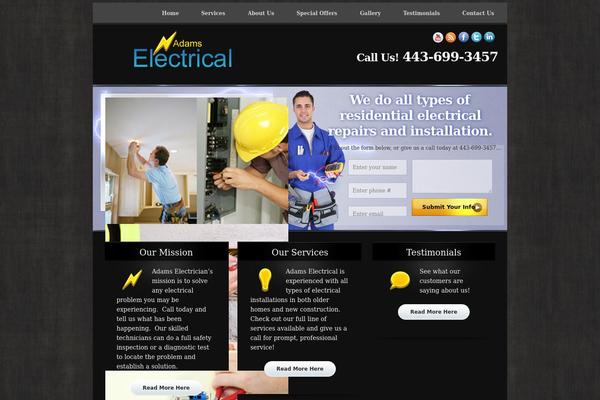 Electrician theme site design template sample