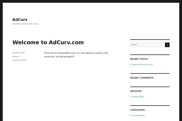 adcurv.com site used Twenty Sixteen