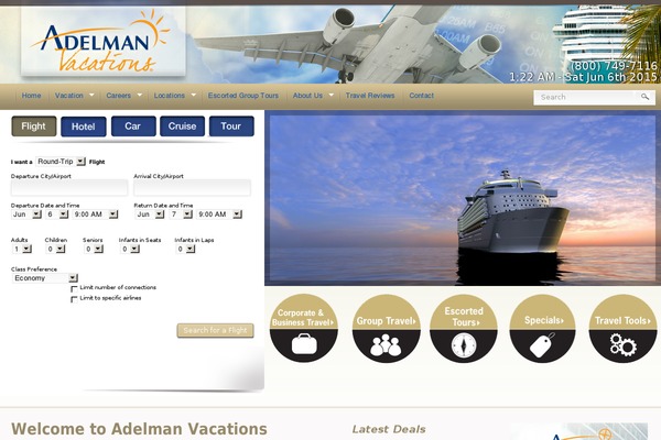 adelmanvacations.com site used Adelman