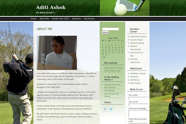 aditiashok.com site used THATgolf Theme