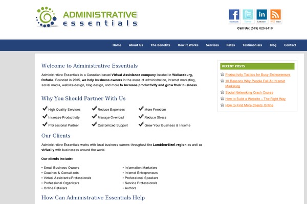 administrativeessentials.com site used Lifestyle 4.0