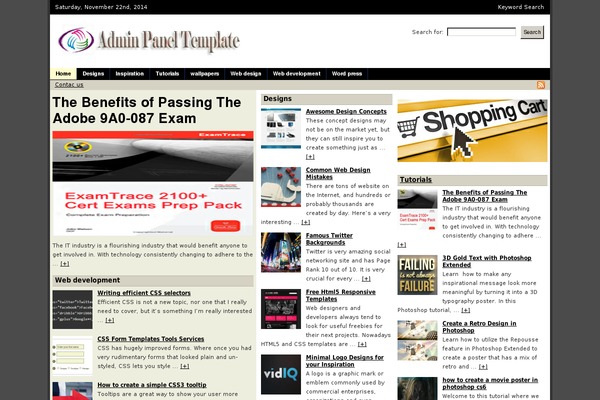 adminpaneltemplate.com site used Wpsn-theme